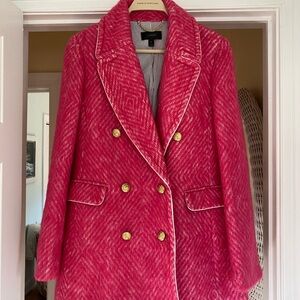 J. Crew Pink Double-Breasted Coat
